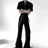 MODEFREAKのバックルデザインジップアップシャツ mf3306の画像