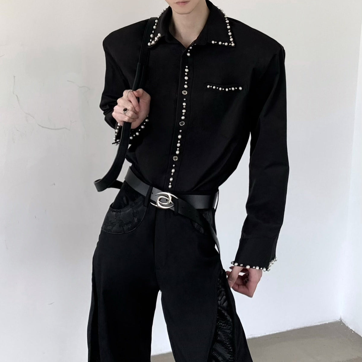 MODEFREAKのパールラインモードシャツ mf3508の画像