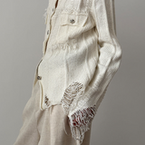 MODEFREAKのタッセルダメージデザインカーディガン mf2788の画像