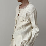 MODEFREAKのタッセルダメージデザインカーディガン mf2788の画像