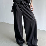 MODEFREAKのハイウエストドレープコリアンスラックス mf3339の画像