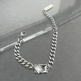 MODEFREAKのクリスタルシルバーコリアンブレスレット mf3437の画像