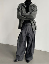 MODEFREAKのサイドタックハイウエストスラックス mf3333の画像