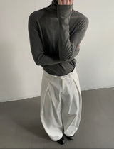 MODEFREAKのサイドタックハイウエストスラックス mf3333の画像