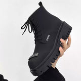 MODEFREAKのシルバーアイコンマットレザーブーツ mf2904の画像