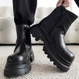 MODEFREAKのクロスレザー厚底ブーツ mf3031の画像