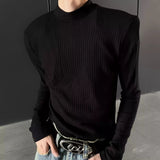 Monotone ribbed high neck top mf3072