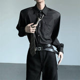 실버 스냅 모드 루즈 셔츠 mf2844