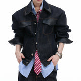 MODEFREAKのクロコバイカラーデニムジャケット mf3490の画像