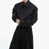 MODEFREAKのタックデザインモノトーンシャツ mf3182の画像