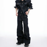 MODEFREAKのクロコバイカラーデニムパンツ mf3491の画像