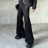 MODEFREAKのサテンジップアップフレアスラックス mf3025の画像