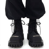 MODEFREAKのシルバーアイコンマットレザーブーツ mf2904の画像