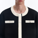 MODEFREAKのバイカラークラシックモードカーディガン mf2883の画像