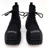 MODEFREAKのシルバーアイコンマットレザーブーツ mf2904の画像