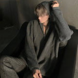 MODEFREAKのフードジップアップモノトーンニット mf2798の画像