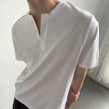 MODEFREAKのVネックスリットシンプルTシャツ mf3371の画像