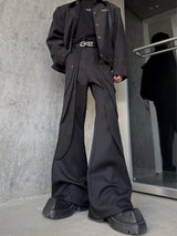 MODEFREAKのプリーツレイヤーフレアパンツ mf3169の画像