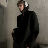 MODEFREAKのフードジップアップモノトーンニット mf2798の画像