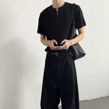 MODEFREAKのVネックスリットシンプルTシャツ mf3371の画像