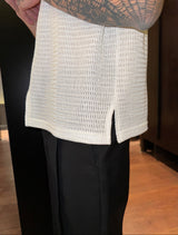 MODEFREAKのモードジップアップメッシュシャツ mf3278の画像