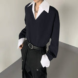 MODEFREAKのバイカラーツーピースシャツトップス mf3245の画像