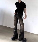 MODEFREAKのダメージフレアデニムパンツ mf3464の画像