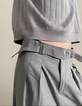 MODEFREAKのダブルバックルコリアンワイドスラックス mf3485の画像