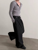 MODEFREAKのダブルバックルコリアンワイドスラックス mf3485の画像