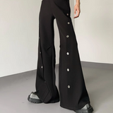 MODEFREAKのシルバーボタンデザインフレアスラックス mf3424の画像