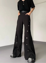 MODEFREAKのシルバーボタンデザインフレアスラックス mf3424の画像