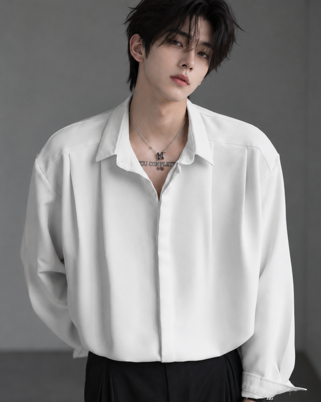 더블 턱 코리안 셔츠 mf2379