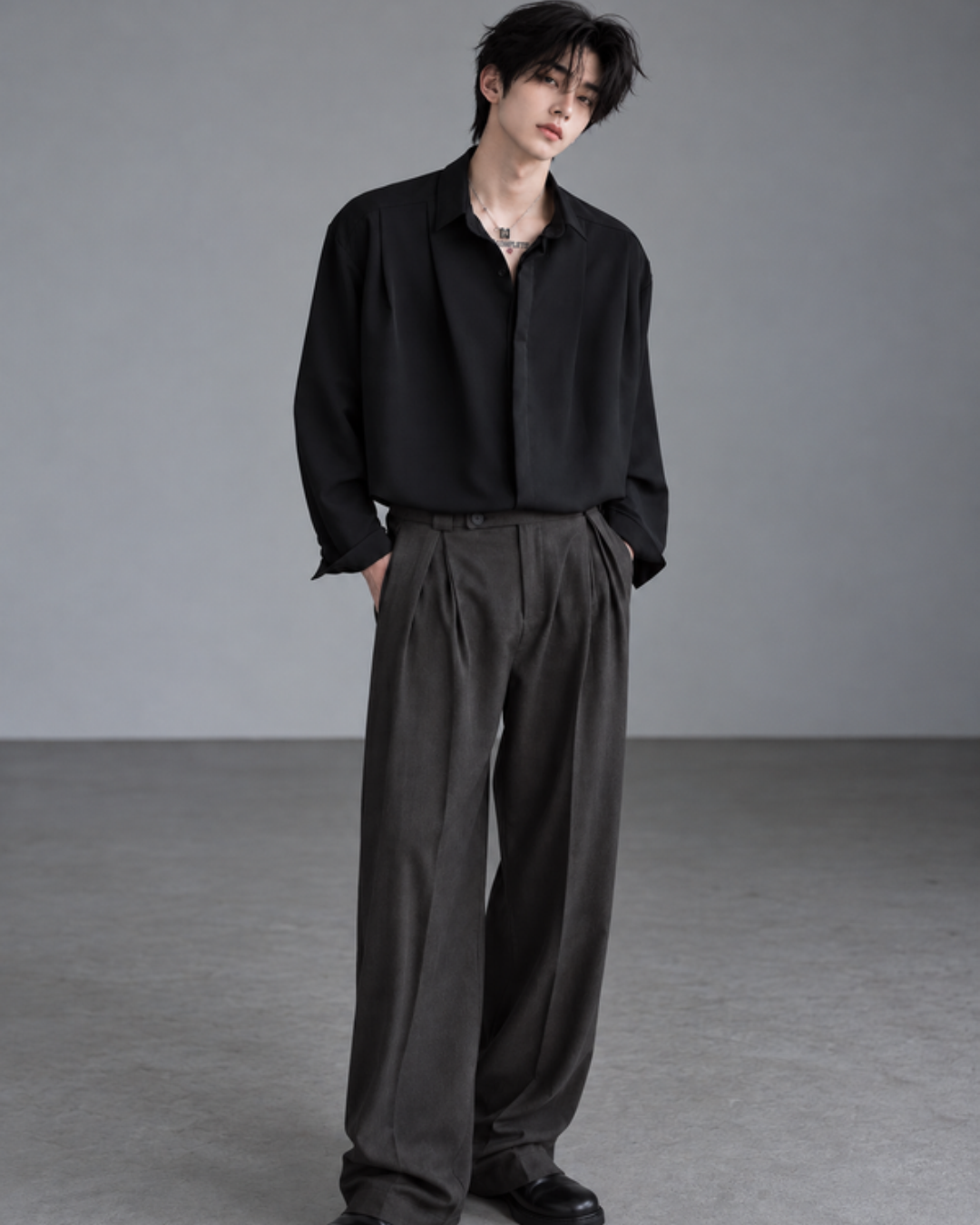 더블 턱 코리안 셔츠 mf2379