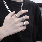 MODEFREAKの3セットフリーサイズメンズリング mf0785の画像