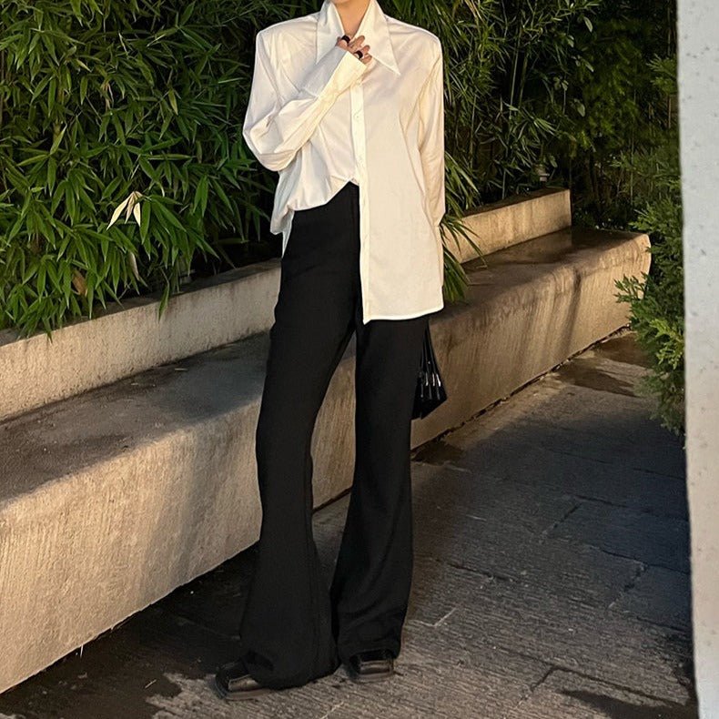 MODEFREAKのフレアモノトーンスラックス mf1410の画像