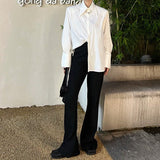 MODEFREAKのフレアモノトーンスラックス mf1410の画像