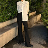 MODEFREAKのフレアモノトーンスラックス mf1410の画像