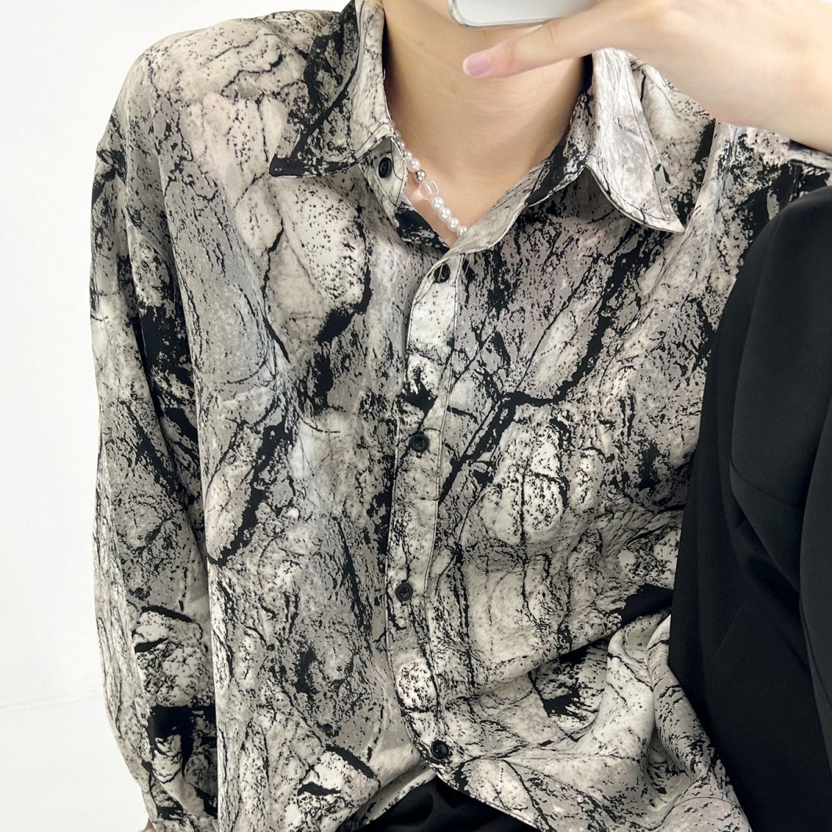 MODEFREAKの総柄モードシャツ mf1427の画像