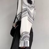 MODEFREAKのラインデザインモノトーンシャツ mf1476の画像