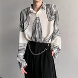 MODEFREAKのラインデザインモノトーンシャツ mf1476の画像