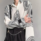 MODEFREAKのラインデザインモノトーンシャツ mf1476の画像