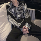 MODEFREAKのラインデザインモノトーンシャツ mf1476の画像