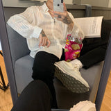 MODEFREAKのストライプシースルーシャツ mf1504の画像