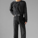 MODEFREAKのフレアスリットデニムパンツ mf1655の画像