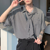 MODEFREAKのボウタイ千鳥柄シャツ mf1717の画像