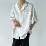 MODEFREAKのワンポイントストライプルーズシャツ mf1804の画像