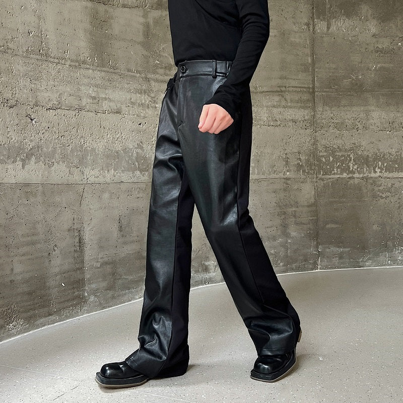 レザーラインモードスラックス mf1952【韓国モードファッション】