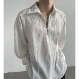 MODEFREAKのレースアップストライプシャツ mf2024の画像