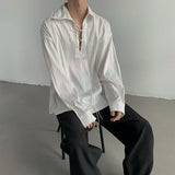 MODEFREAKのレースアップストライプシャツ mf2024の画像