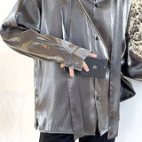 MODEFREAKのサテンリボンタイモードシャツ mf2030の画像